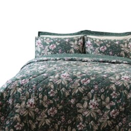 Rackhams Aiyla Bedspread - Bottle Green - 260cm x 260cm - Bottle Green - 80% Cotton/20% Polyester - thumbnail 3