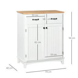 Rackhams Simple Kitchen Cupboard Storage Cabinet w/ Drawer Living & Dining Room - White - thumbnail 5
