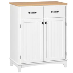 Rackhams Simple Kitchen Cupboard Storage Cabinet w/ Drawer Living & Dining Room - White - thumbnail 2