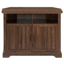 "Rackhams SAVANNAH True-Corner-Friendly Walnut 6-Shelf Luxury Cabinet Suitable for Flat Screen TVs up to 50"" - Walnut - TV Cabinet" - thumbnail 2