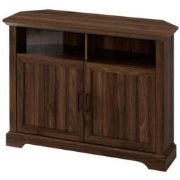 "Rackhams SAVANNAH True-Corner-Friendly Walnut 6-Shelf Luxury Cabinet Suitable for Flat Screen TVs up to 50"" - Walnut - TV Cabinet" - thumbnail 5
