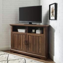 "Rackhams SAVANNAH True-Corner-Friendly Walnut 6-Shelf Luxury Cabinet Suitable for Flat Screen TVs up to 50"" - Walnut - TV Cabinet" - thumbnail 1