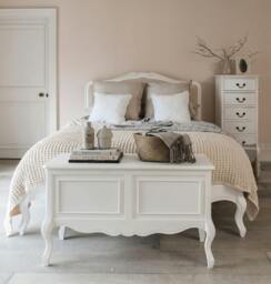 Rackhams Juliette White Bed Frame French Style with Upholstered Headboard 4ft6 5ft 6ft - King - 1600.00 - thumbnail 2