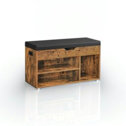 Rackhams Shoe Bench with Cushion and 3 Compartments Storage - thumbnail 4