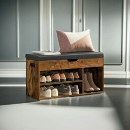 Rackhams Shoe Bench with Cushion and 3 Compartments Storage - thumbnail 3
