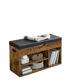 Rackhams Shoe Bench with Cushion and 3 Compartments Storage - thumbnail 6
