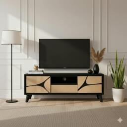 Rackhams Dusk Mango Wood Tv Stand - 1 - Mango Wood & Engineering wood - Tan