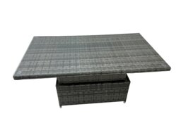 Rackhams 8 seater Height Adjustable Rising Lifting Table Corner Sofa Set Rattan Garden Furniture Dining Set with Big Stool Dark Grey Mixed - thumbnail 2