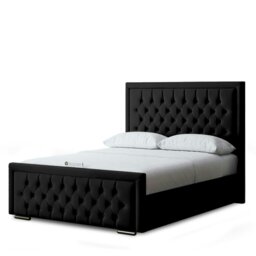 Rackhams Allegra Divan Bed with Upholstered Headboard - Black - Double / 4ft6 - thumbnail 2