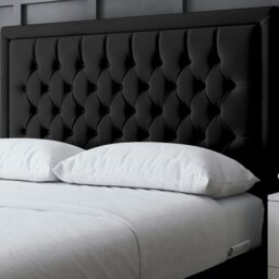 Rackhams Allegra Divan Bed with Upholstered Headboard - Black - Double / 4ft6 - thumbnail 3