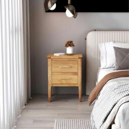 Rackhams Carbini 2 Drawer  Bedside Table - Natural