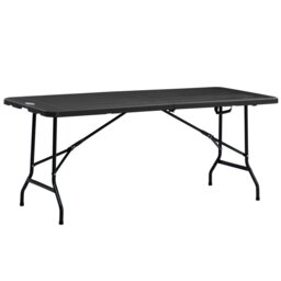 Rackhams Outdoor Dining Table for 6, Folding Garden Dining Table - Charcoal grey - Steel, HDPE - 180L x 75.5W x 73H cm - thumbnail 2