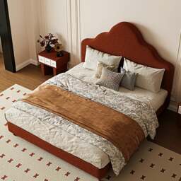 Rackhams Elara Double Bed, King Size, Super King Size, Flannelette - Red - King Size - thumbnail 4