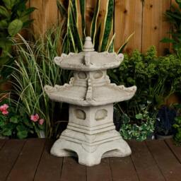 Rackhams Two-Tiered Stonecast Kowloon Pagoda Garden Ornament - thumbnail 4