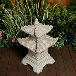 Rackhams Two-Tiered Stonecast Kowloon Pagoda Garden Ornament - thumbnail 2