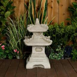 Rackhams Two-Tiered Stonecast Kowloon Pagoda Garden Ornament