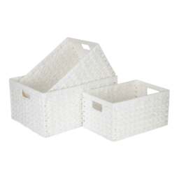 Rackhams White Paper Rope Rectangular Storage Basket - Medium - thumbnail 6