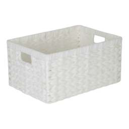 Rackhams White Paper Rope Rectangular Storage Basket - Medium - thumbnail 2