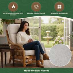 Rackhams Portofino Cane Single Chair - Rose - thumbnail 6