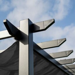 Rackhams Aluminium Pergola with Retractable Polyester Roof - Gun-Metal Grey - 4m x 3m - thumbnail 3