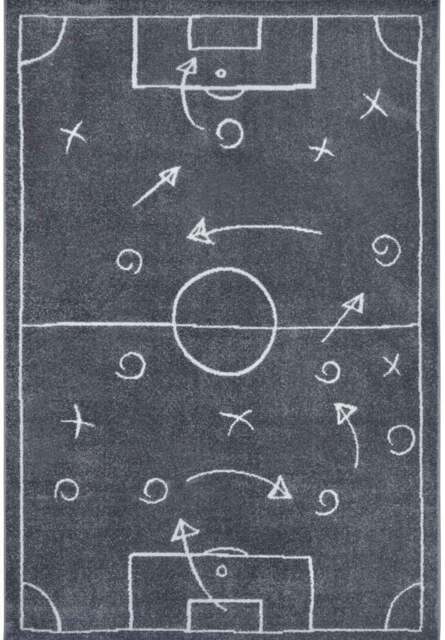 Rackhams Adventures Kids Game Plan Dark Grey Rug - 160X235 cm - image 1
