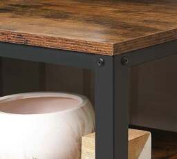 Rackhams Industrial TV Stand, 140 cm Console Table with Shelves, Metal Frame, Rustic Brown Wood Finish - thumbnail 6