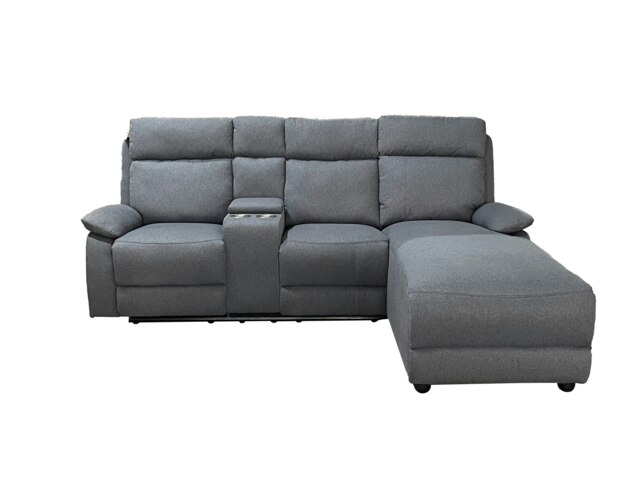 Rackhams Sorento Recline Left Hand Corner 3 Seater Fabric Sofa in Grey or Cream - Cream - image 1