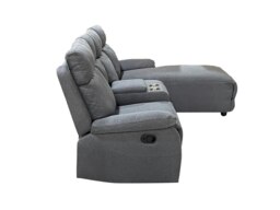 Rackhams Sorento Recline Left Hand Corner 3 Seater Fabric Sofa in Grey or Cream - Cream - thumbnail 4