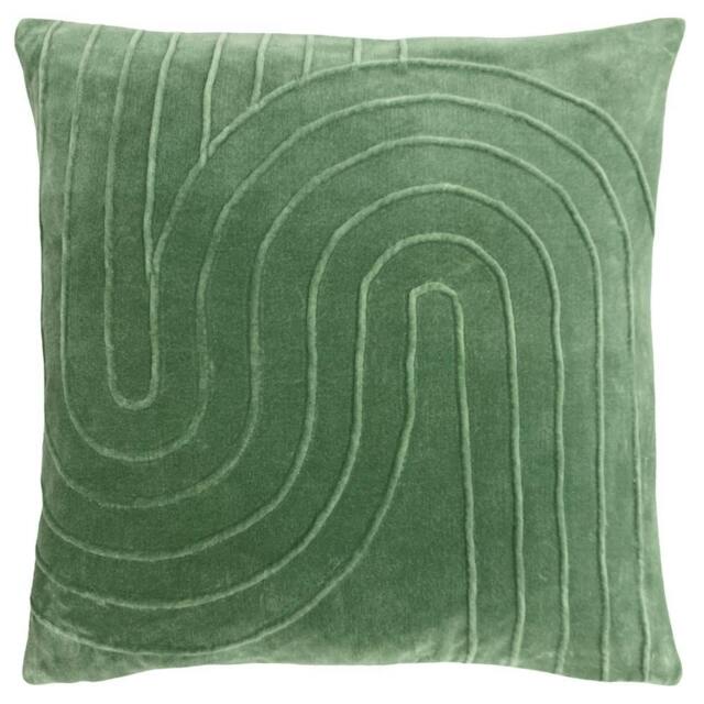 Rackhams Mangata Velvet Cushion Cover - Eucalyptus - One Size - Eucalyptus - 100% Cotton - image 1