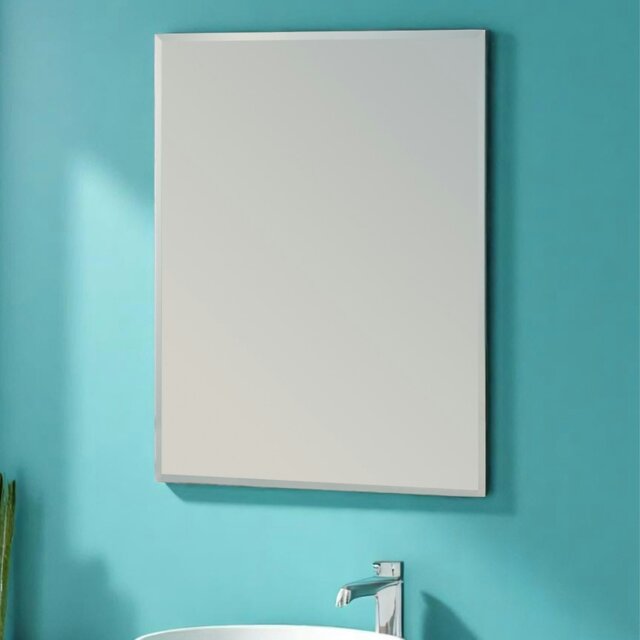 Rackhams Fairmont Rectangular Wall Mounted Frameless Bevelled Edge Bathroom Mirror 70 x 50cm - image 1