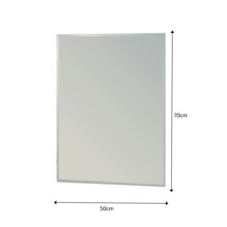 Rackhams Fairmont Rectangular Wall Mounted Frameless Bevelled Edge Bathroom Mirror 70 x 50cm - thumbnail 3