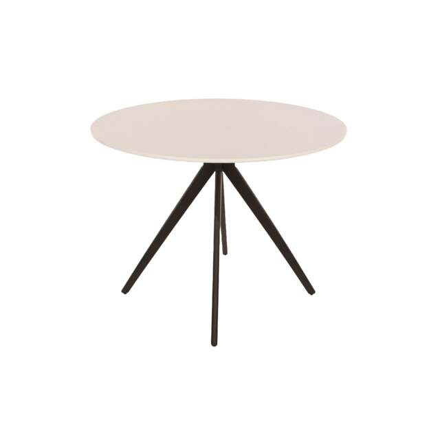 Rackhams Aspen Round Dining Table with Black Pedestal Legs - White - image 1