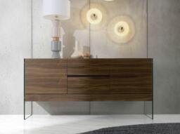 Rackhams Sideboard Walnut and Tempered Glass 3062 - thumbnail 3