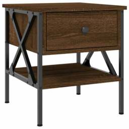 Rackhams Bedside Tables 2 pcs Brown Oak 40x42x45 cm Engineered Wood - Brown - Engineered wood, iron - thumbnail 5