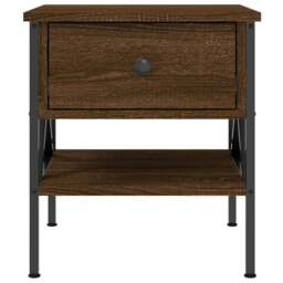 Rackhams Bedside Tables 2 pcs Brown Oak 40x42x45 cm Engineered Wood - Brown - Engineered wood, iron - thumbnail 6
