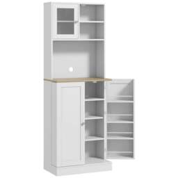 Rackhams Two-Part Kitchen Storage Cabinet - White - thumbnail 1