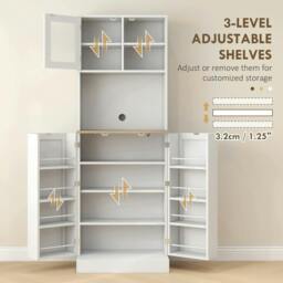 Rackhams Two-Part Kitchen Storage Cabinet - White - thumbnail 5