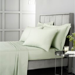 Rackhams 400 Thread Count Cotton Sateen Fitted Sheet - Green - Single - thumbnail 3