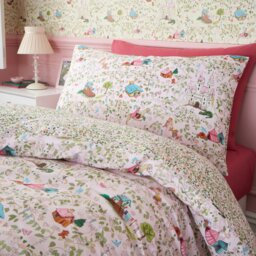 Rackhams Fairytale Reversible Cotton Duvet Cover Set Pink - Single - Pink - thumbnail 3