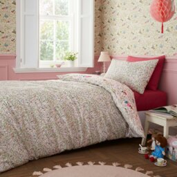 Rackhams Fairytale Reversible Cotton Duvet Cover Set Pink - Single - Pink - thumbnail 2