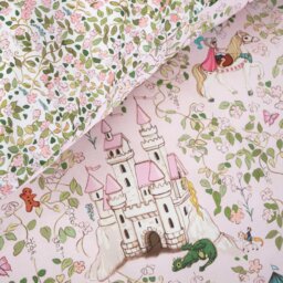 Rackhams Fairytale Reversible Cotton Duvet Cover Set Pink - Single - Pink - thumbnail 4