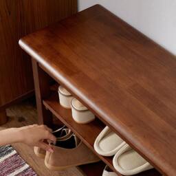 Rackhams S1412 Shoe Storage Bench, Oak - S - Oak With Seat Pad - thumbnail 5