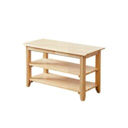 Rackhams S1412 Shoe Storage Bench, Oak - S - Oak With Seat Pad - thumbnail 6