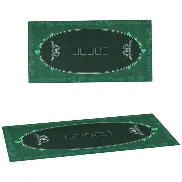 Rackhams SPORTNOW Professional Poker Mat, 12-Player Water-resistant Poker Table with Felt Surface, Carry Bag, Green