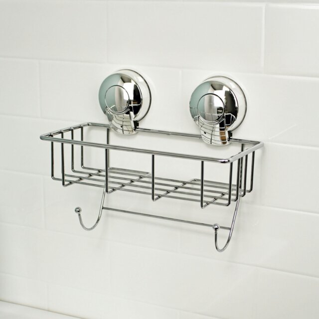 Rackhams Suctionloc Chrome Steel Suction Wall Mounted Sponge Basket - image 1
