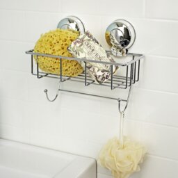 Rackhams Suctionloc Chrome Steel Suction Wall Mounted Sponge Basket - thumbnail 2