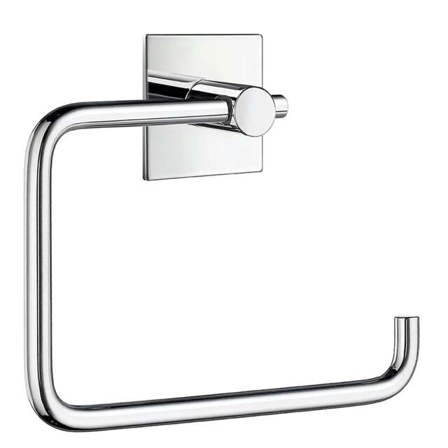 Rackhams Chromed Stainless Steel Toilet Roll Holder Self Adhesive Bathroom Wall Mounted - image 1