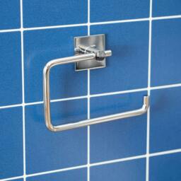 Rackhams Chromed Stainless Steel Toilet Roll Holder Self Adhesive Bathroom Wall Mounted - thumbnail 2