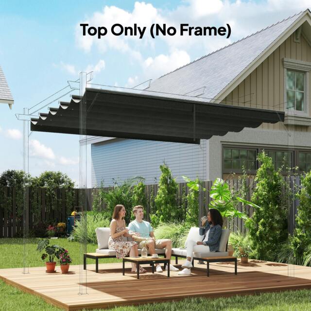 Rackhams Pergola Shade Cover Replacement Canopy for 3 x 3(m) Pergola, Beige - Dark Grey - image 1