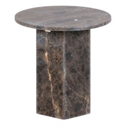 Rackhams Naxos Round Side Table In Marron Marble - 1